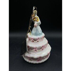 Kurt Adler Handblown Glass Ornament Wedding Cake Polonaise Collection Vintage